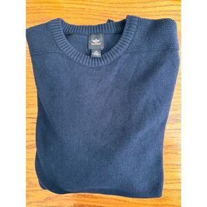 Dockers Mens Navy Blue Crew Neck Pullover Sweater Size L G 100 Cotton